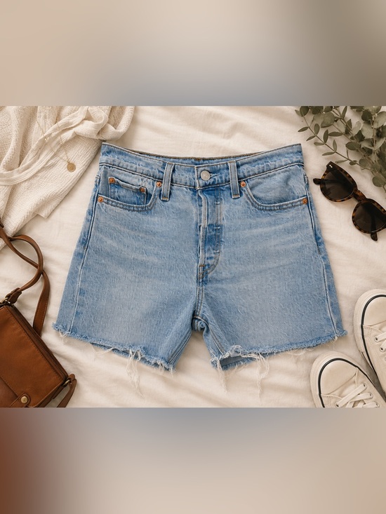 Levi's Pants - Levi's Women's Wedgie Fit Button Fly Denim Mom Shorts Size 26 Coastal Cowgirl